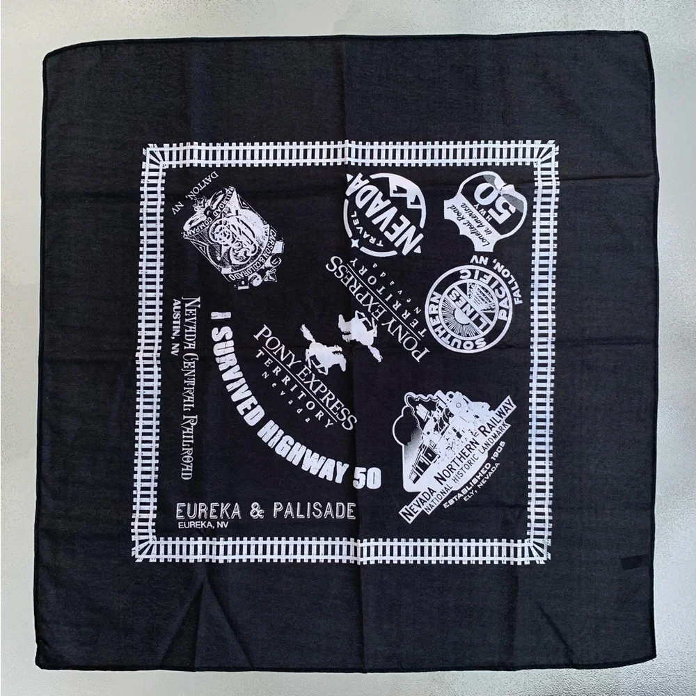 America's Loneliest Road Black “I Survived Highway 50” Souvenier Scarf